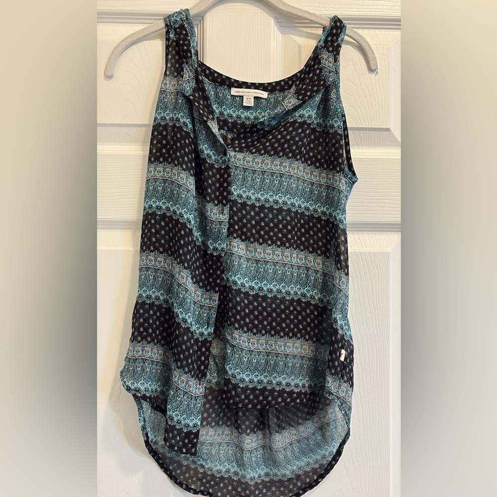 Elegant Black and Teal Women's Top